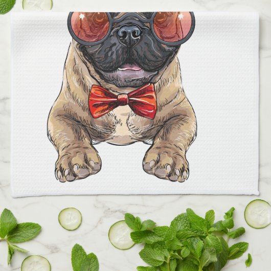 kerstkerstmanhond Grote kerststaart Theedoek (Gevouwen)