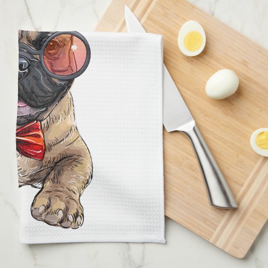 kerstkerstmanhond Grote kerststaart Theedoek (Quarter Fold)