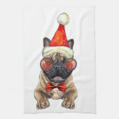 kerstkerstmanhond Grote kerststaart Theedoek (Verticaal)