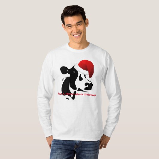 KerstkerstMannen T-Shirt Santa Cow (Voorkant volledig)