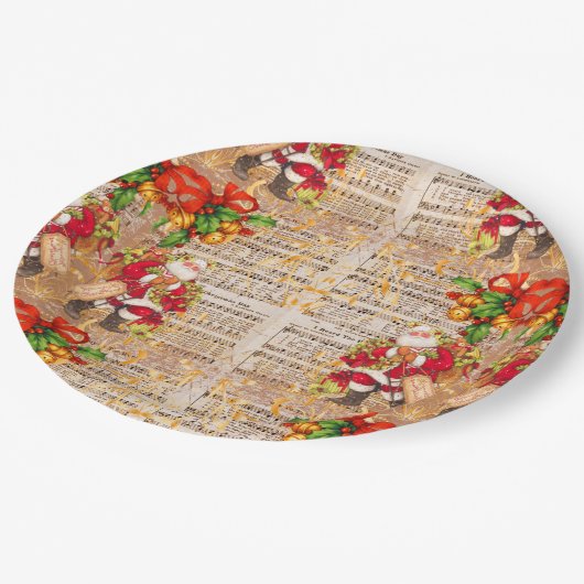 kerstkerstmanolen en kerstkerstkerstkerstmanen papieren bordje (Gekanteld)