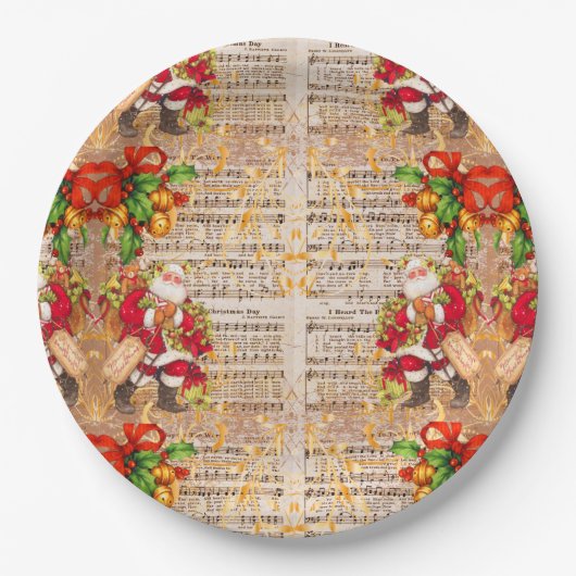 kerstkerstmanolen en kerstkerstkerstkerstmanen papieren bordje (Voorkant)