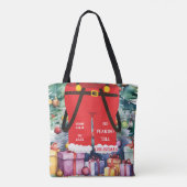 Kerstkerstmanpak Grappig 2025 Vakantie Cadeau Trak Tote Bag (Achterkant)