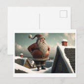 kerstkerstmanschelp feestdagenkaart (Voorkant / Achterkant)