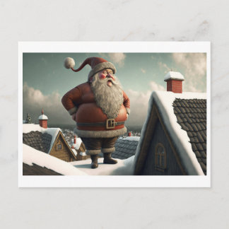 kerstkerstmanschelp feestdagenkaart