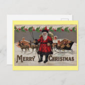 kerstKerstmis en rendierSleigh Feestdagenkaart (Voorkant / Achterkant)
