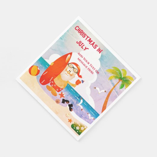 Kerstkerstmis in juli zomerfeest servet (Hoek)