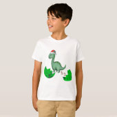 Kerstkerstmis met Kinder kerstmis T-Rex Dinosaur T-shirt (Voorkant volledig)