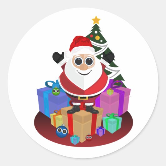 Kerstkerstmis Ronde Sticker (Voorkant)