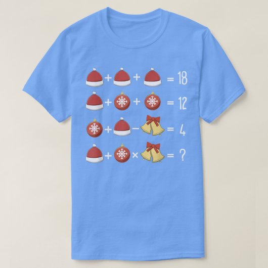kerstkerstmis XMas Quiz-Wiskunde T-shirt (Design voorkant)
