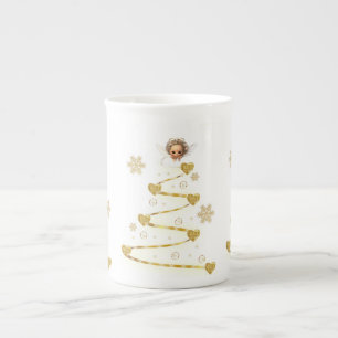 KerstkerstMok, kerstengel, vrolijk kerstfeest Porselein Kop