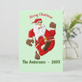 Kerstkerstmonogram Kaart (Staand voorkant)