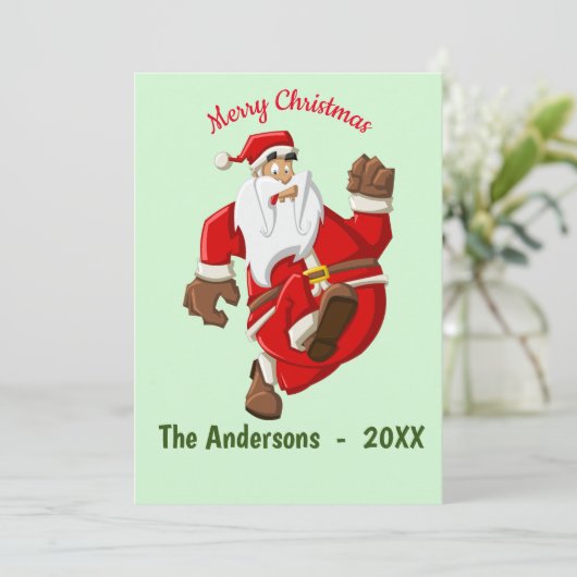 Kerstkerstmonogram Kaart (Staand voorkant)