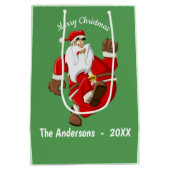 Kerstkerstmonogram Medium Cadeauzakje (Achterkant)