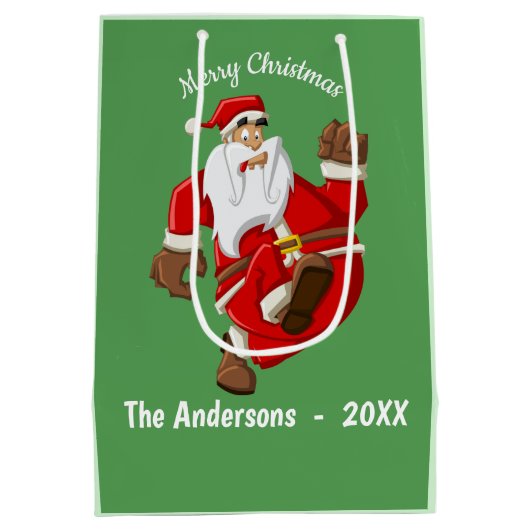 Kerstkerstmonogram Medium Cadeauzakje (Achterkant)