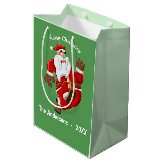 Kerstkerstmonogram Medium Cadeauzakje (Achterkant Gekanteld)