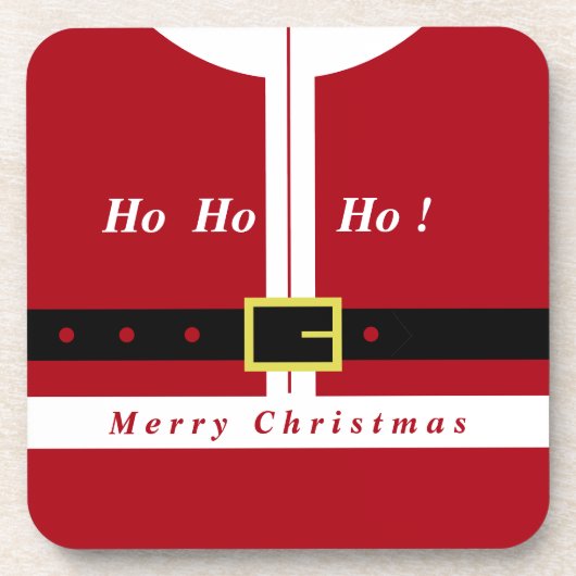 KerstkerstOnderzetter Santa Claus Fun Bier Onderzetter (Voorkant)