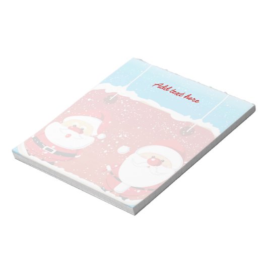 Kerstkerstontwerp voor de kerstkerstman met een ko notitieblok (Linkerzijde)