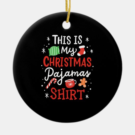 Kerstkerstpajama Keramisch Ornament (Voorkant)