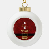 Kerstkerstpak Oh wat een leuk script Keramische Bal Ornament (Voorkant)