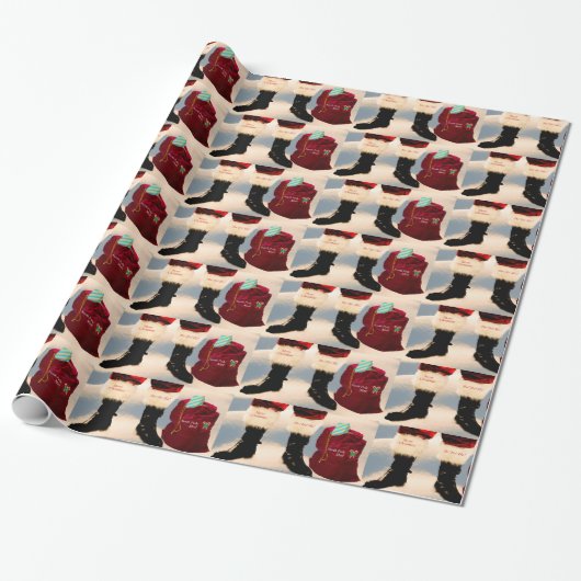 Kerstkerstpapier, afbeelding cadeaupapier (Uitgerold)