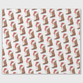 Kerstkerstpapier met cowboy boot Santa Hat Cadeaupapier (Vlak)