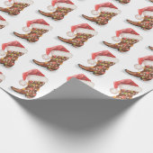 Kerstkerstpapier met cowboy boot Santa Hat Cadeaupapier (Hoek)