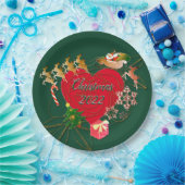 Kerstkerstpapier voor kerstmis met Kerstmis Borden Papieren Bordje (Feest)