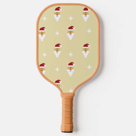 kerstkerstpatronen op bruin pickleball paddle (Achterkant)