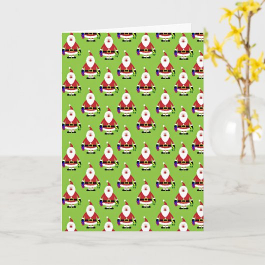 Kerstkerstpatroon Kaart (Gele Bloem)