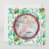 Kerstkerstpatroonfoto op maat feestdagenkaart (Voorkant)