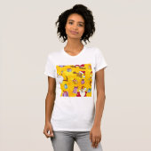 Kerstkerstpatroonvrouwen T-Shirt (Voorkant volledig)