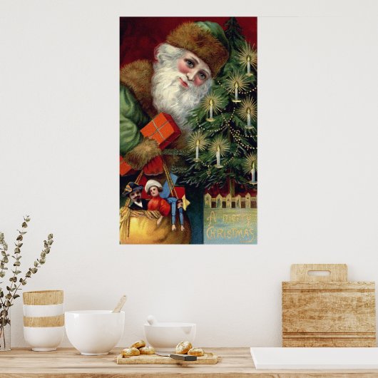  kerstkerstPoster afdrukken Poster (Keuken)