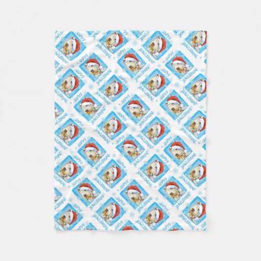 Kerstkerstriham Terrier Fleece Blanket (Voorkant)