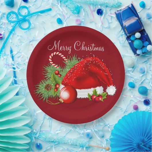 Kerstkerstrood Bord met kerstcadeau (Feest)