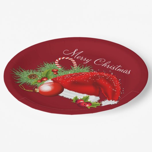 Kerstkerstrood Bord met kerstcadeau (Gekanteld)