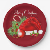 Kerstkerstrood Bord met kerstcadeau (Voorkant)