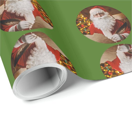 kerstkerstrood groen patroon cadeaupapier (Rol Hoek)