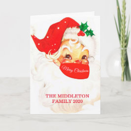 KerstkerstSanta Corona Masker Social Distance Red Kaart