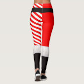 Kerstkerstsanta+kostumes+Red+katoen+wol+plush been Leggings (Achterkant)