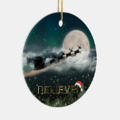 Kerstkerstsieraad in de middernacht keramisch ornament (Rechts)