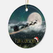 Kerstkerstsieraad in de middernacht keramisch ornament (Links)