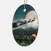 Kerstkerstsieraad in de middernacht keramisch ornament (Links)