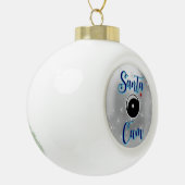 Kerstkerstsieraad/kerstcamera Silver Keramische Bal Ornament (Links)