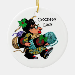 Kerstkerstsieraad met de Krochet Keramisch Ornament