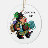 Kerstkerstsieraad met de Krochet Keramisch Ornament (Links)