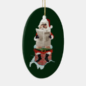 Kerstkerstsieraden met kerstcadeaus "Party pooper" Keramisch Ornament (Rechts)