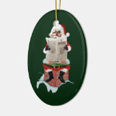Kerstkerstsieraden met kerstcadeaus "Party pooper" Keramisch Ornament (Links)