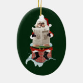 Kerstkerstsieraden met kerstcadeaus "Party pooper" Keramisch Ornament (Achterkant)