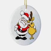 Kerstkerstsieraden voor de kerstman en zijn rendie keramisch ornament (Rechts)